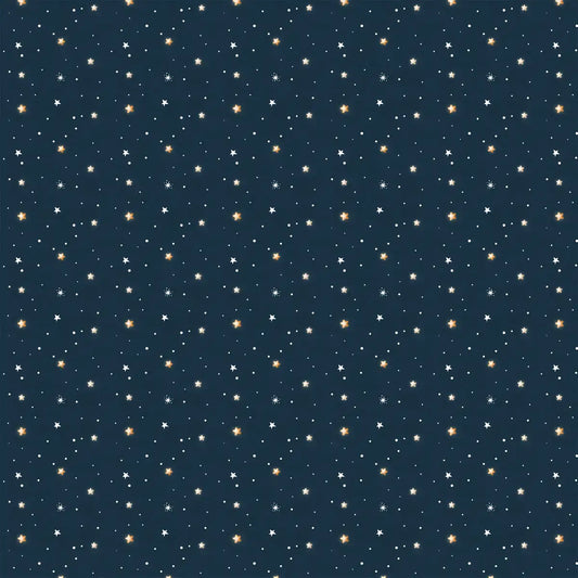 Twinkling Tales Dark Blue Repeat Pattern, Design for Kids Room Buy Now 