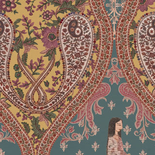 Kashmir Indian Design Wallpaper Teal