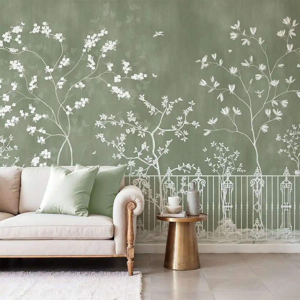 Pavilion Sage Green Wallpaper| Life n Colors