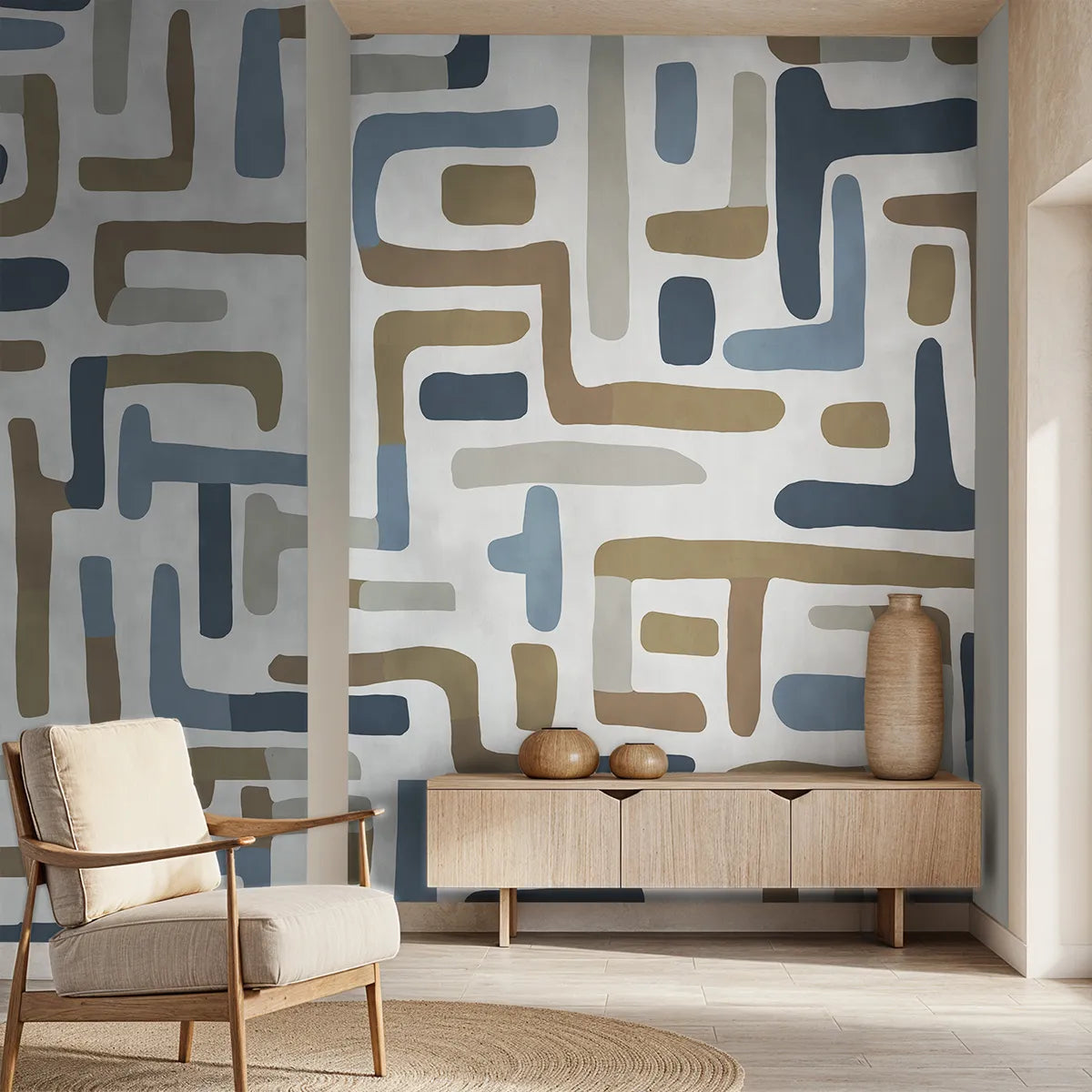 Urban Maze Abstract Customised Wallpaper for Rooms