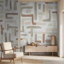 Urban Maze In Desert Sand Abstract Customised Wallpaper for Rooms