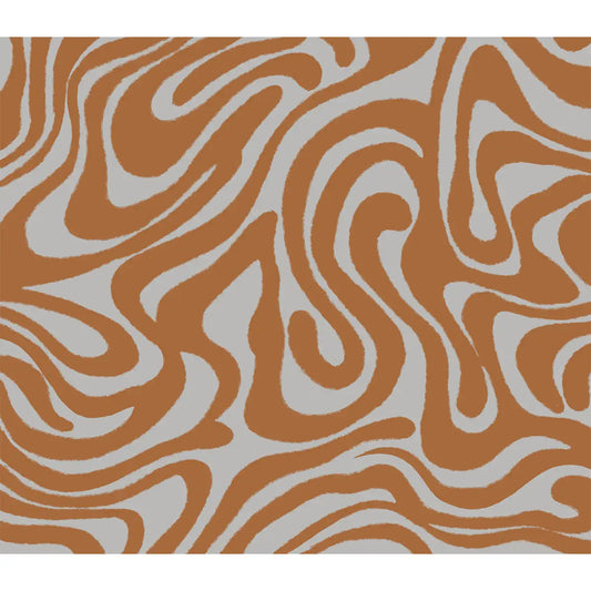 Vibraze Abstract Fusion Design Wallpaper in Rust Color, Customised Buy Now 