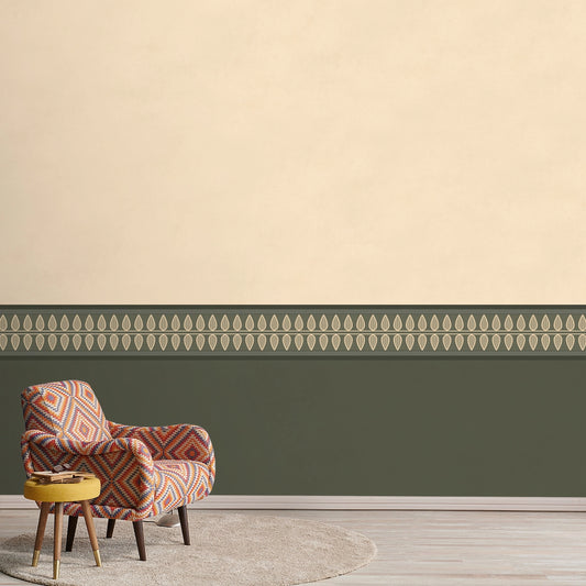 Viram, Luxurious Indian Pattern Wall Wallpaper, Beige and Green