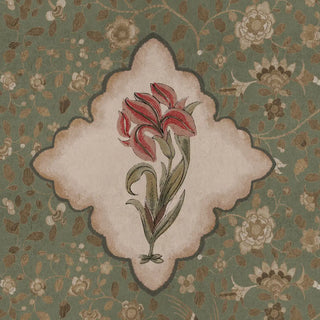 Shop Virasat Floral Wallpaper Roll in Green Color By Lifencolors
