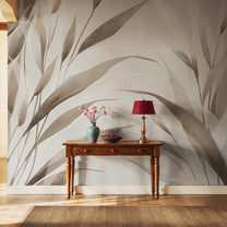 Whispering Blades Soft Mocha Abstract Customised Wallpaper for Rooms Living Area