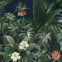 Shop Midnight Flora Nature Theme Wallpaper, Customised By Lifencolors