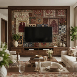 Aalishan Exquisite Indian Carpet Design Wallpaper for Walls- buy online. view-tvpanel