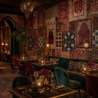 Aalishan Exquisite Indian Carpet Design Wallpaper for Walls- buy online. view-restaurants