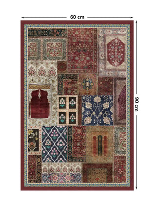 Full pattern layout of the vertical Aalishan design with 60 cm by 90 cm dimensions shown.