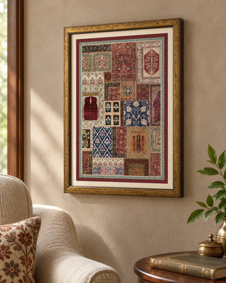 Aalishan framed wall art on a living room wall