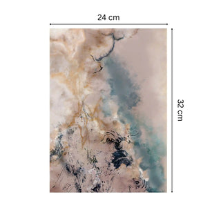 Amara Abstract Wall Art with dimensions displayed, showing proportional scale against a wall.