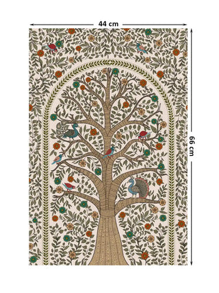 Full pattern layout of the vertical Anant Madhubani design with 44 cm by 66 cm dimensions shown.
