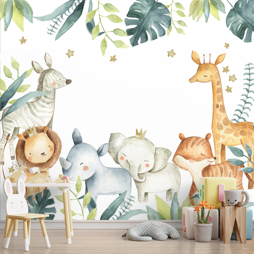 Cute Animal Nursery Room Wallpaper | Life n Colors