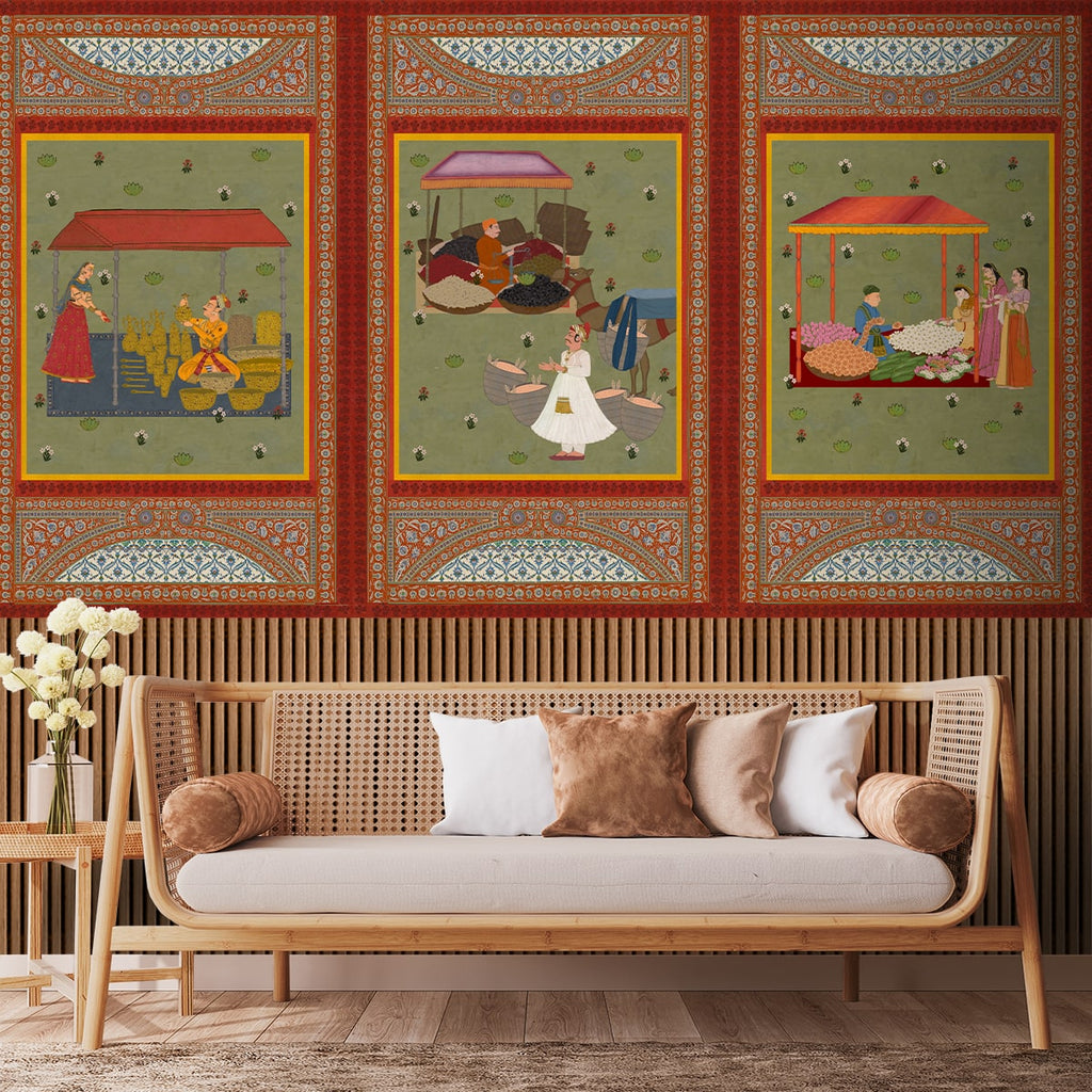Meena Bazar A Beautiful Indian Royal Wallpaper | Life n Colors
