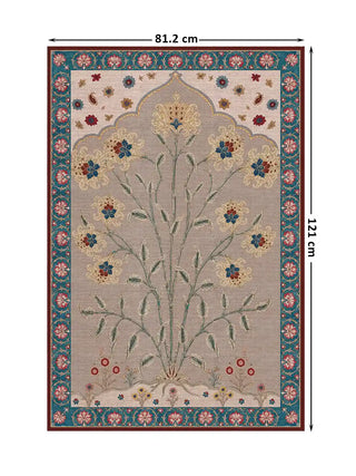 Product dimensions diagram for the large size parameters of the Bagh-e-Noor luxury framed canvas wall art print measuring 81.2cm by 121cm.