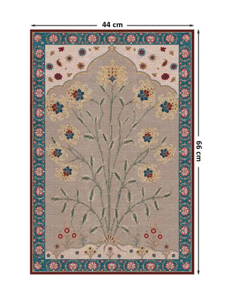 Product dimensions diagram for the small size parameters of the Bagh-e-Noor heritage canvas wall art print measuring 44cm by 66cm.