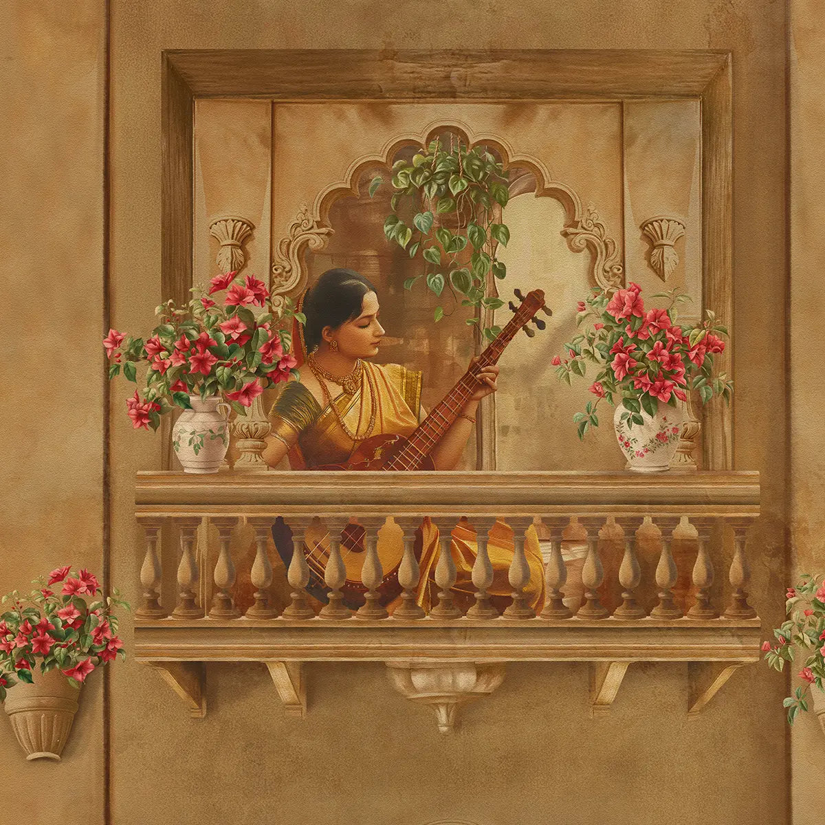 buy online Raja Ravi Verma Painting Style Wallpaper for Wall