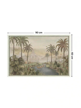Bali wall art print featuring a tropical temple landscape, size 90cm x 60cm.