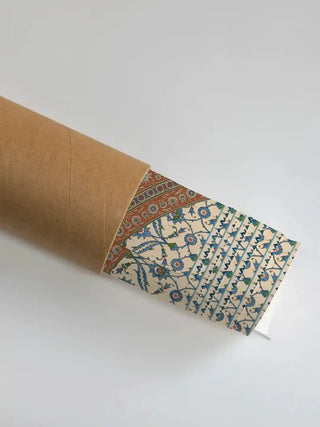Bazar Heritage wall art shown rolled in protective shipping tube packaging