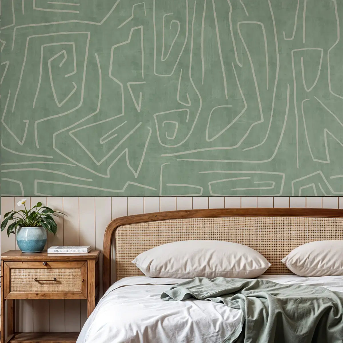 Abstract Design Wallpaper, Green Textured Background, Customised