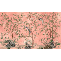 Birds and Flowers Pink Wallpaper by Life n Colors