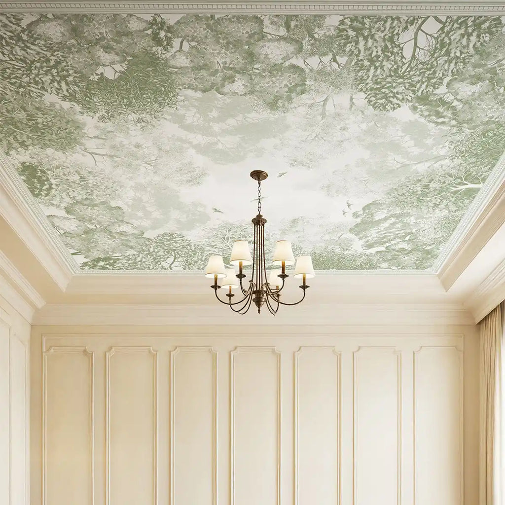 Sage Nest Forest Canopy Ceiling Wallpaper | Life n Colors
