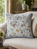blue eternal garden cushion cover moodshot kept on sofa