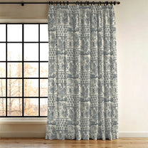 Chhaya Curtain Unstitched Fabric Beige & Blue Block Print By Lifencolors