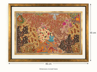 Size guide for Chitravali framed wall art: 35 cm high and 46 cm wide including frame