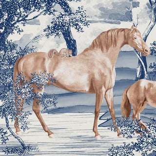 Rustic Reverie Pen Sketch Style Wallpaper Blue