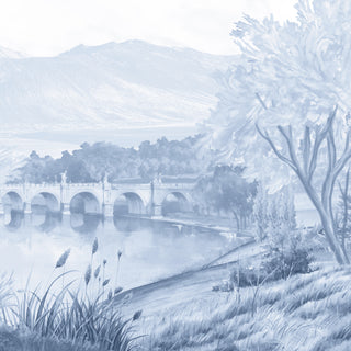 Whispering Moors Scenic Wallpaper Design Customised Blue