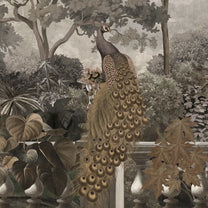 Shop Peacock Garden, Jungle Theme Wallpaper for Walls Vintage Sepia by Lifencolors