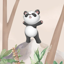 Cute Panda on Hammock Wallpaper for Kids Room Wall, Customised