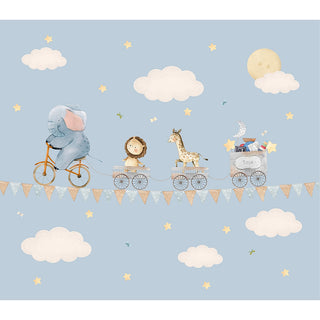 Wall Wallpaper for Living Room with Animals On Ride Design - Life n Colors

