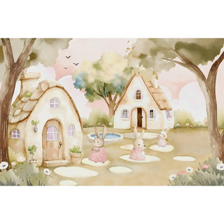 Wall Wallpaper for Living Room with Hoppington Pink Design - Life n Colors

