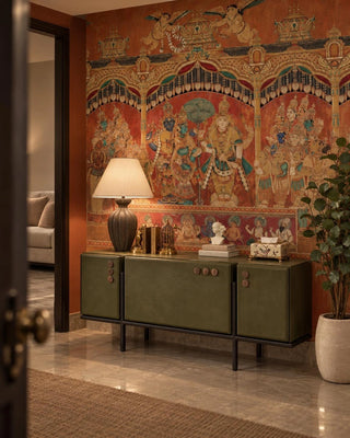 deva darbar wallpaper in lobby area