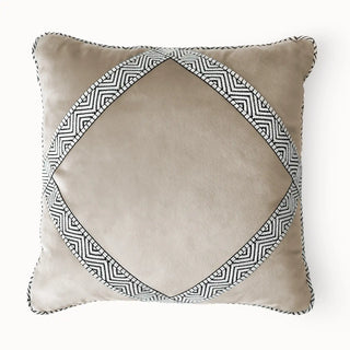 Full studio view of the Diamond Weave Cushion Cover with black and white patterned diamond design.