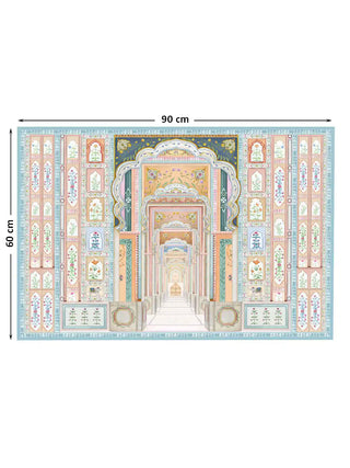 Full design layout of the Dilli Darbar architectural mural with 60 cm by 90 cm dimensions shown.