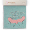 Graceful Cranes Sofa and Chairs Upholstery Fabric Pink & Teal