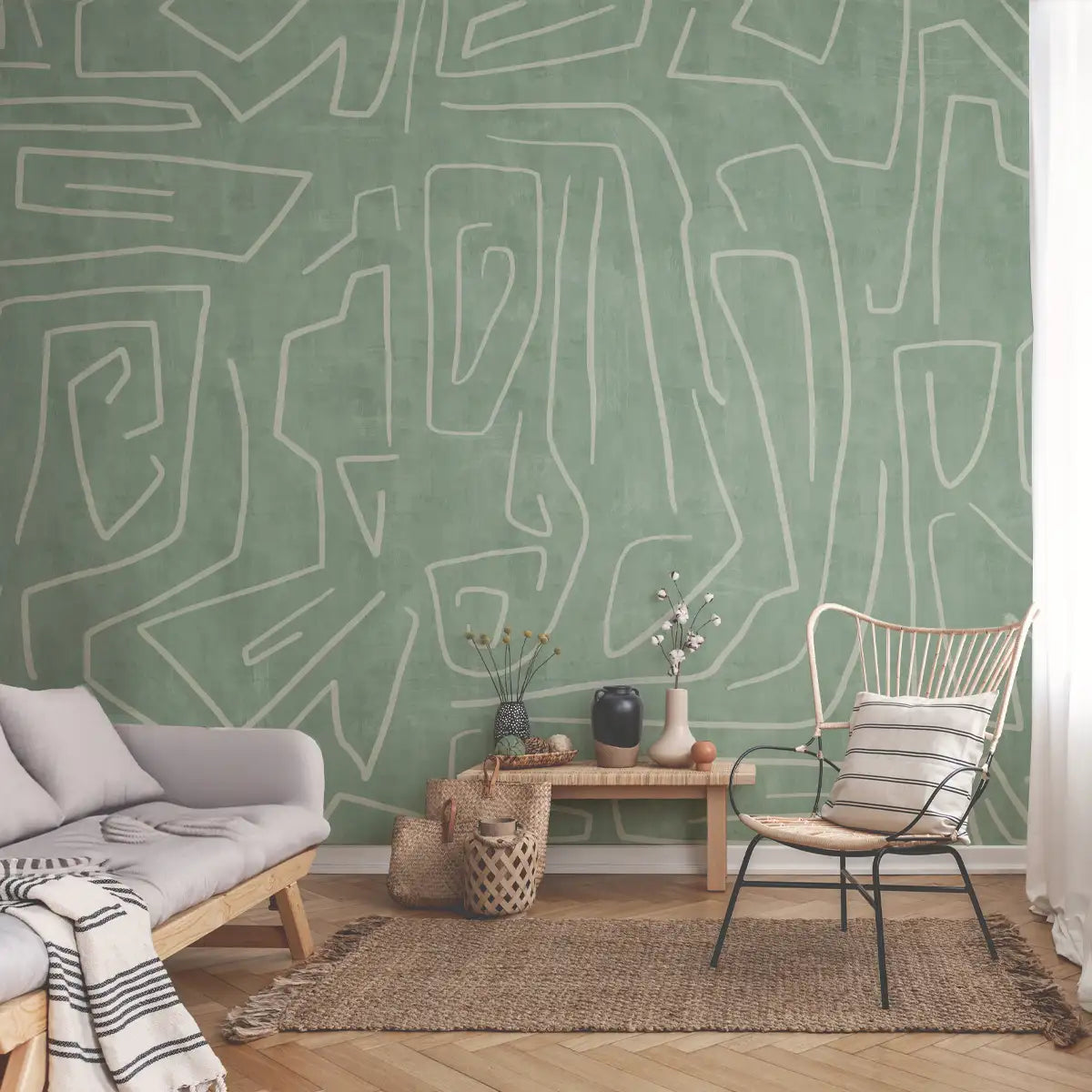 Abstract Design Wallpaper, Green Textured Background, Customised