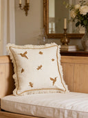 Back view of the Fantasy Land Chevron cushion cover showing the plain fabric and concealed zipper.