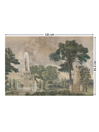 Full design layout of the Elysian Garden wall art showing pattern details with 121 cm by 81.2 cm dimensions.