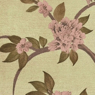 A macro close-up of the Enchanted Glade mural highlighting the hand-painted pink petals and textured leaves.