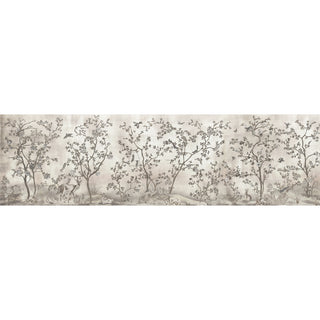 Full design layout of the Enchanted Glade mural showing a continuous forest scene with birds and deer.