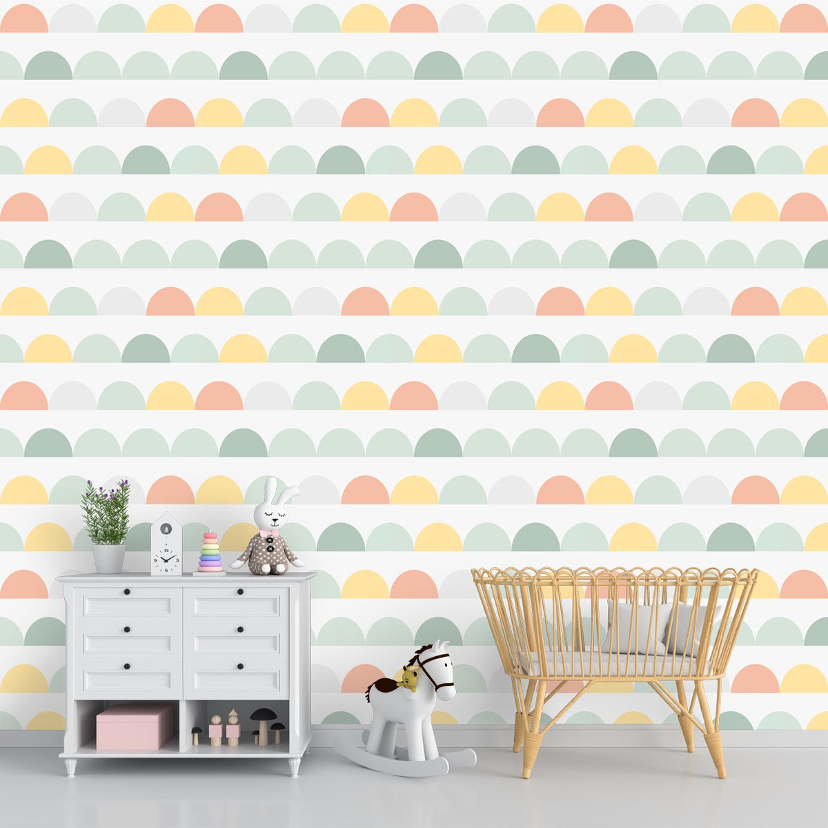 Pastel Shades Pattern Wall Mural For Kids Room
