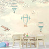 Ballons und Segelflugzeuge, Pastellfarben, Kinderzimmer-Tapete, individuell gestaltet