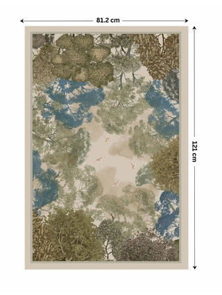 The Forest Nest vintage botanical tree canopy landscape wall art print featuring a vertical layout, size 81.2cm x 121cm.