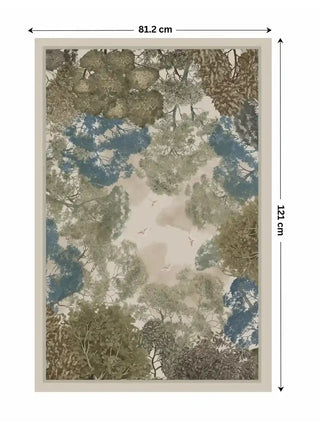 Full pattern layout of The Forest Nest wall art featuring a treetop canopy and birds in flight, sized 81.2 by 121 centimeters