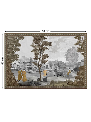 The French Life wall art, landscape orientation, 60 x 90 cm, showing full scene and border with size markers.
