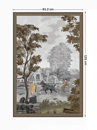 The French Life wall art, vertical orientation, 81.2 x 121 cm, showing full scene and border with size markers.